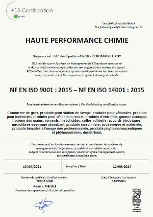 NF EN ISO 9001 : 2015 – NF EN ISO 14001 : 2015